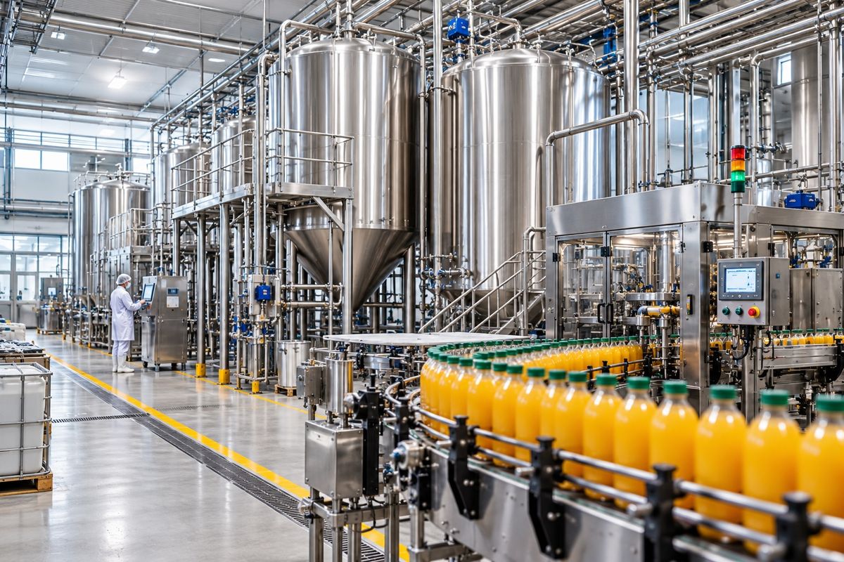 Filling line in a food and beverage plant